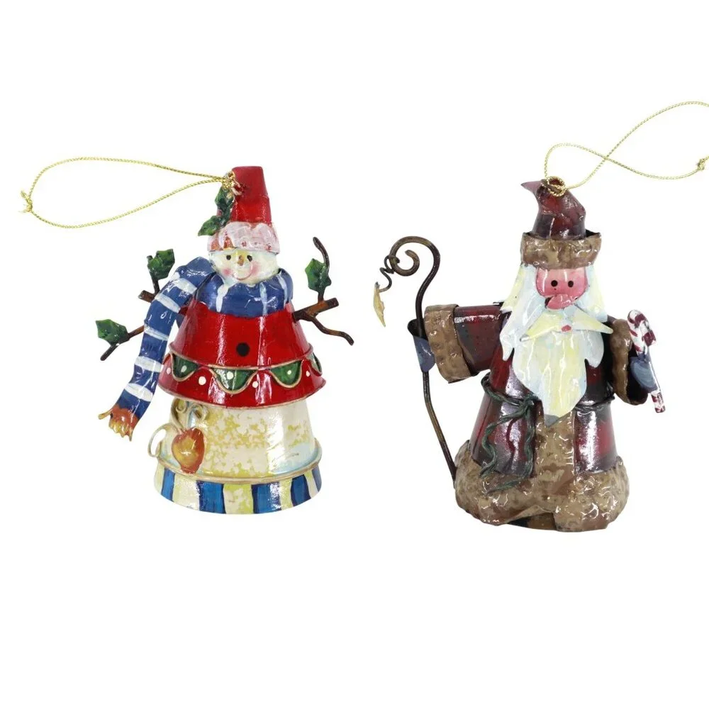 Metal Christmas Ornaments Bundle Multi Creative Artistic Festive Whimsy Colorful